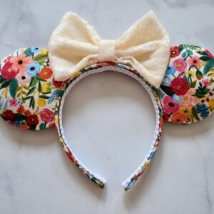 Floral Mouse Ears Headband with Bow